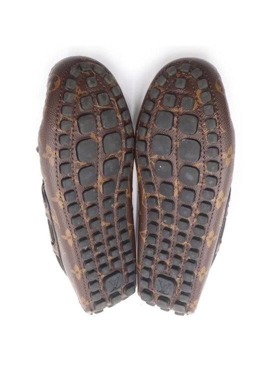 Louis Vuitton LV Driver Line Loafers Monogram Driving Shoes Brown